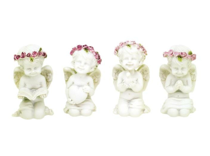Statue en Résine 6,4cm - LOT DE 4 ANGES COURONNES