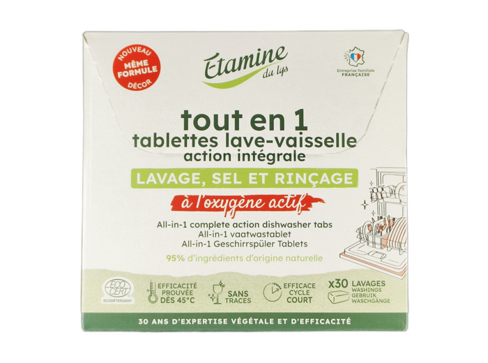 Tablettes Lave-Vaisselle Action Intégrale à l'Oxygène Actif