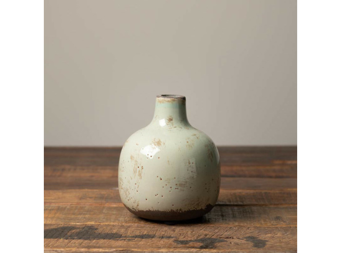 Vase céramique vert-de-gris 13cmx9cm