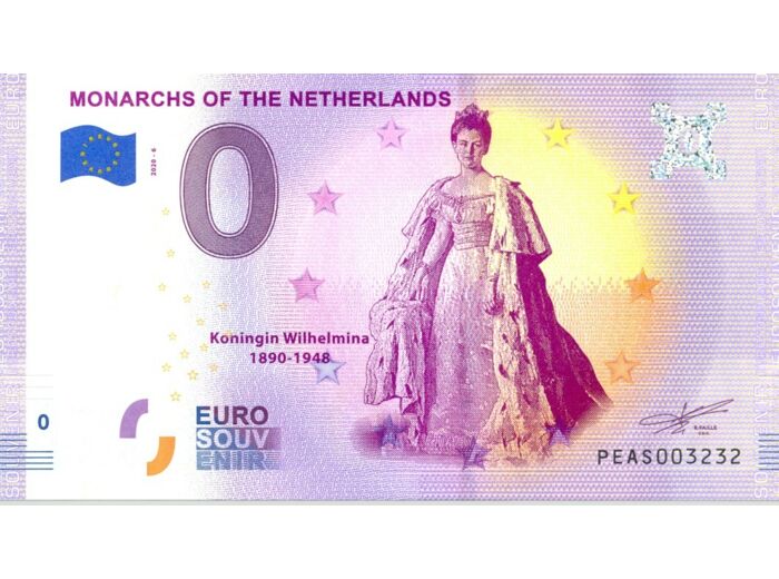 PAYS BAS 2020-6 MONARCHS OF THE NETHERLANDS BILLET SOUVENIR 0 EURO