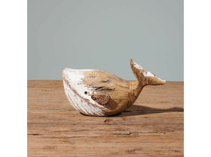 Sculpture Petite Baleine Bois naturel 15x6x9cm