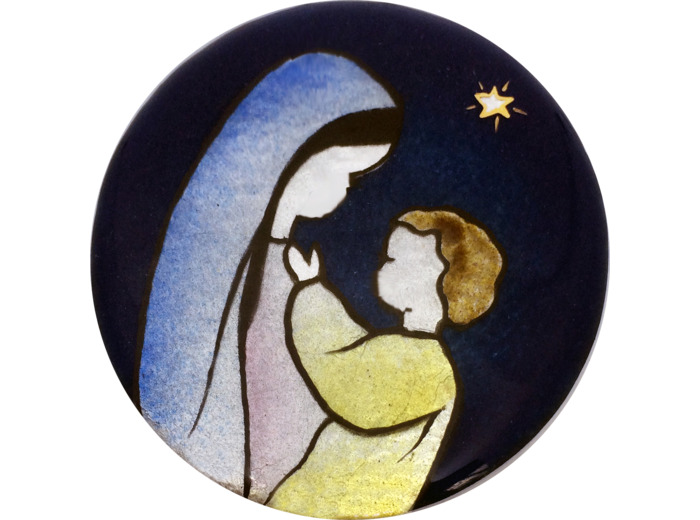 Vierge à la fenêtre D5,1cm - EMAUX DU LIBAN