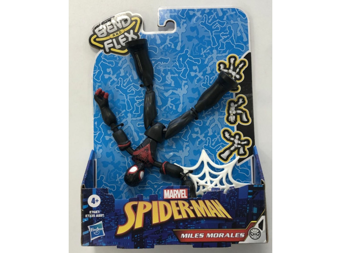 FIGURINE SPIDER-MAN MARVEL BEND AND FLEX E7687 MILES MORALES DE CHEZ HASBRO