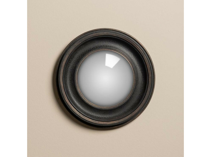 Miroir convexe patine noir 29cm