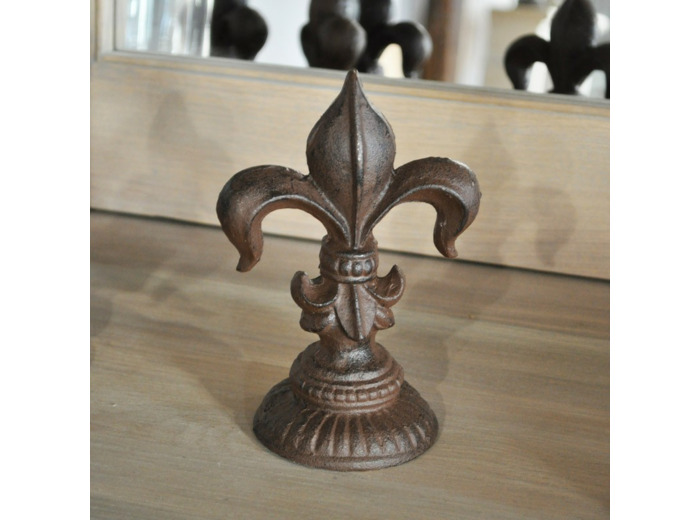 Presse papier décoratif Fleur de Lys fonte 18x12cm