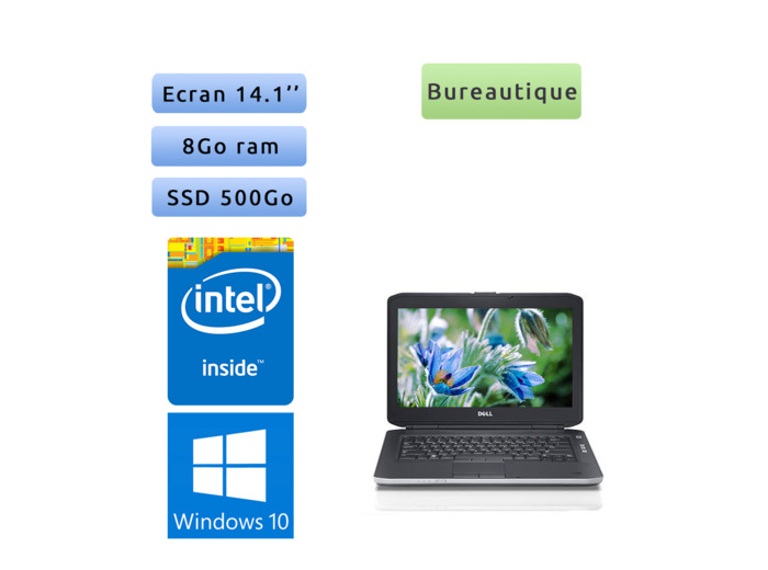 Dell Latitude E5430 - Windows 10 - B840 8Go 500Go SSD - 14.1 - Webcam - Ordinateur Portable PC