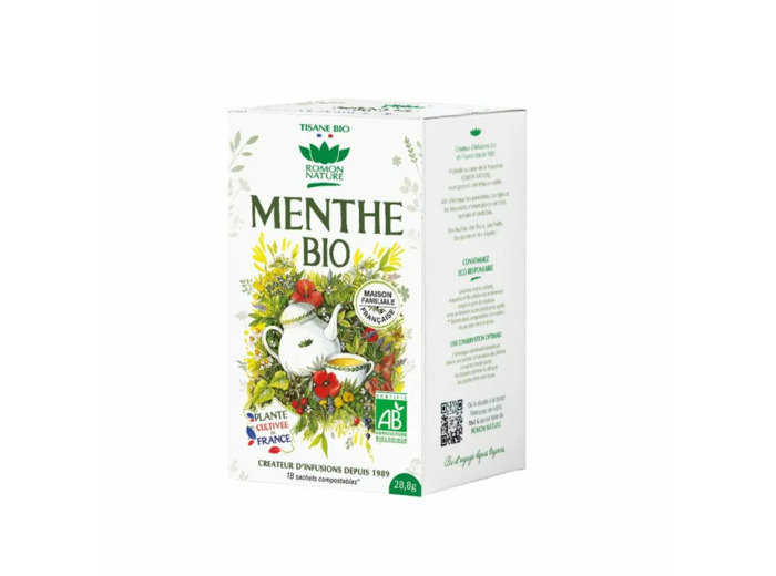 Tisane Menthe Bio-18 sachets-Romon Nature