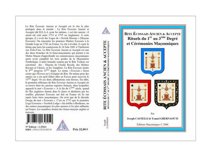 R.E.A.A. - Rituels du 1°au 3° degré et Cérémonies Maçonniques