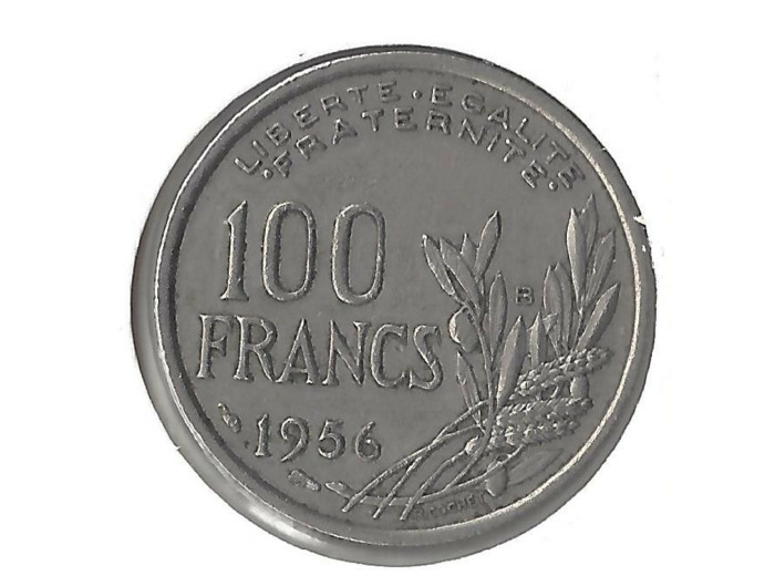 FRANCE 100 FRANCS COCHET 1956 B TTB