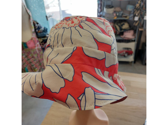 CHAPEAU "AURELIE" réversible en coton et lin