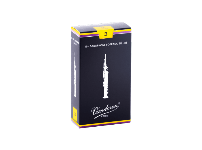 Boîte de 10 anches de saxophone soprano force 3 Vandoren