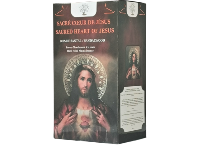 1 étui de 12 bâtons d'Encens - Sacré Coeur de Jésus -Bois de Santal