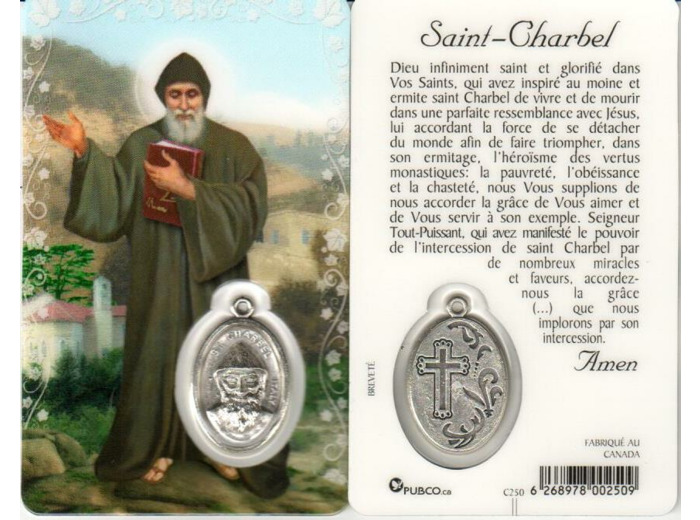 Carte-prière avec insertion ST CHARBEL