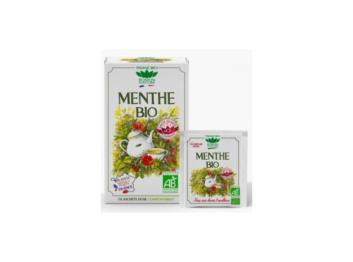 Tisane Menthe bio 18 sachets 28.8g Romon Nature