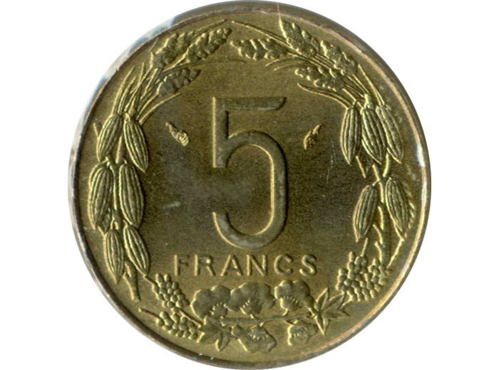 BANQUE DES ETATS DE L'AFRIQUE CENTRALE B.E.A.C 5 FRANCS 1983 SUP