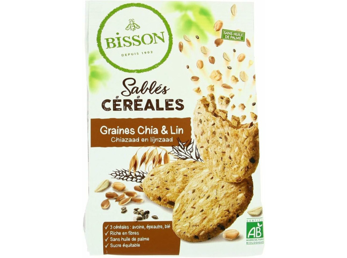 Biscuit sable cereal grain chia lin 200g Bisson