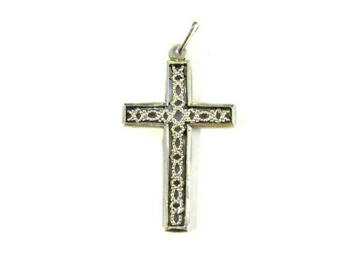Croix en Argent 925- 3x2cm -Croix DROITE DENTELEE