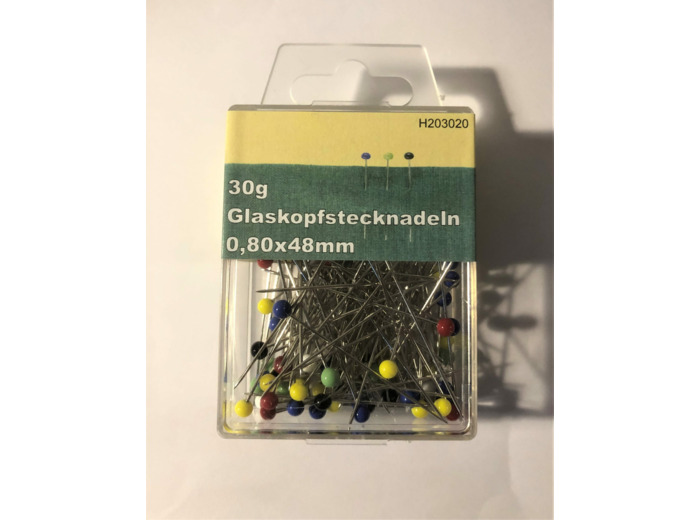 Epingles tête verre 0.80*48mm H203020