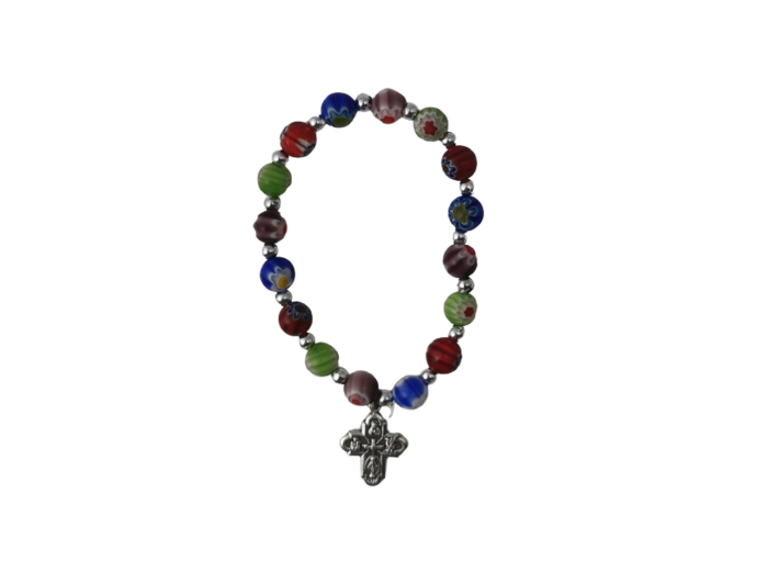 Bracelet Perle Verre Sur Chaîne Argentée MURANO