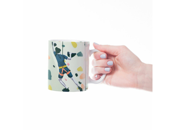 Tasse ou mug d'escalade "la femme qui escaladait" - Personnalisable