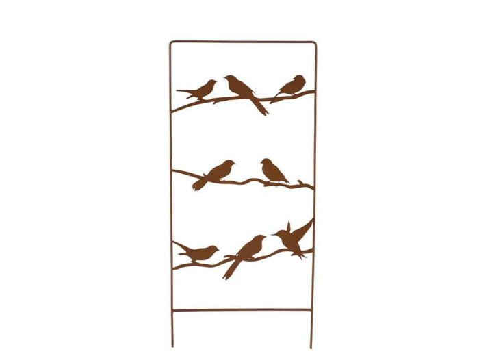 Treillage oiseaux fer marron 25x1x58cm