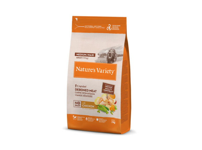 Nature's Variety, NO GRAIN ADULT MED/MAXI Poulet - 3KG