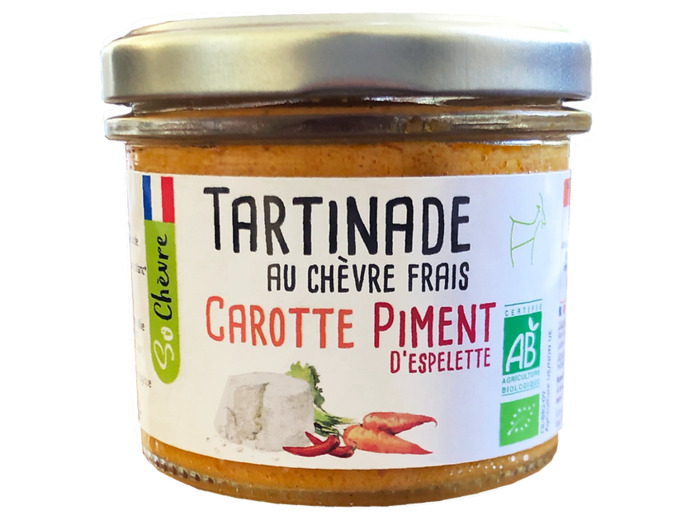 Tartinade au chèvre frais Carotte Piment d’Espelette 90g