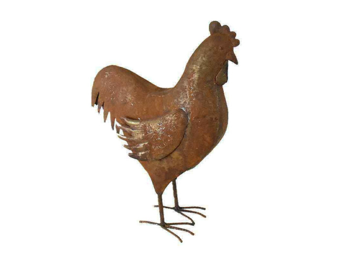 Coq décoratif fer 34x15x47cm