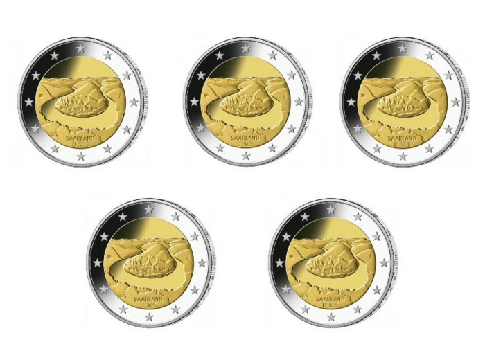 ALLEMAGNE 2025 2 EURO SAARLAND les 5 ateliers ADFGJ UNC