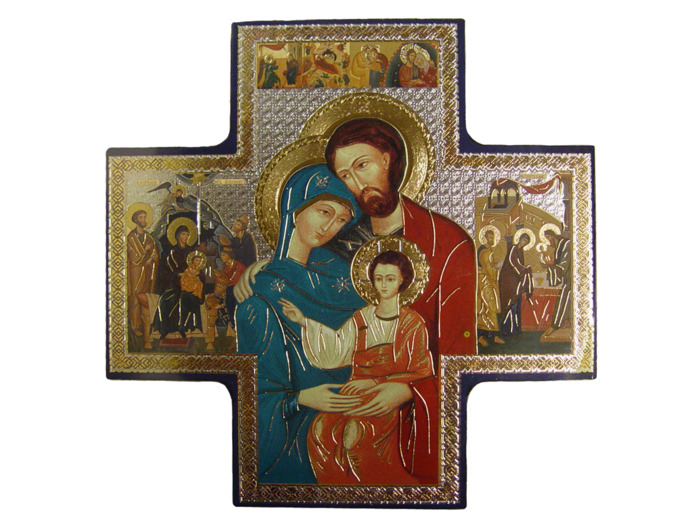 Croix Icône 15x15cm - Ste Famille