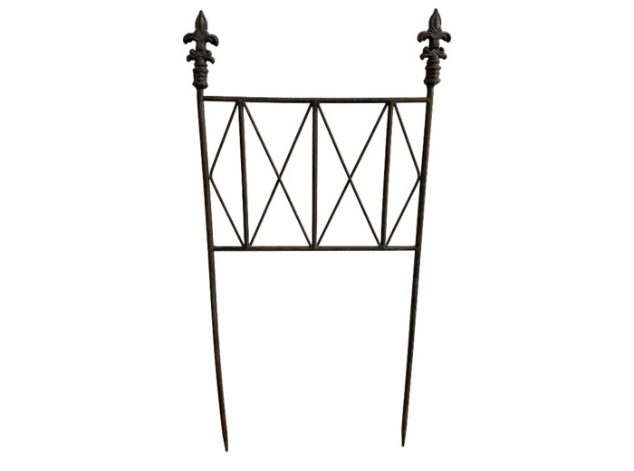 Barrière jardin fer Fleurs de Lys 34x69cm