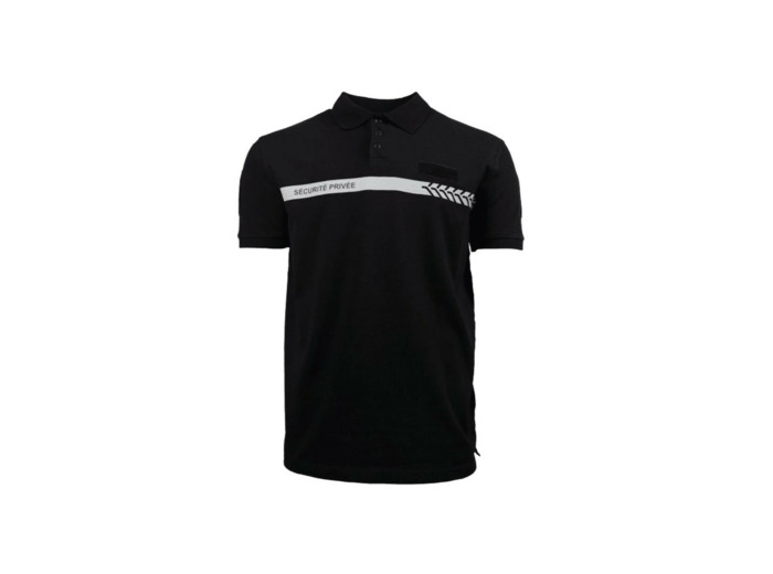 Polo sécurité privée noir GK SAFETEK® - agent de sécurité