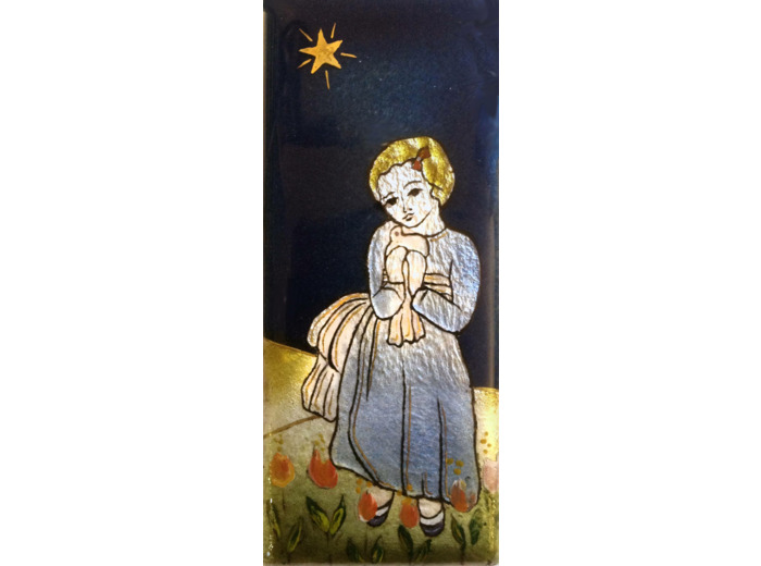 Enfant à la colombe 12X5cm - EMAUX DU LIBAN
