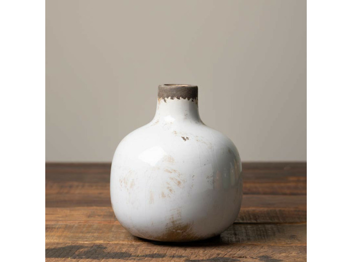 Vase Soliflore céramique blanc 16x14cm