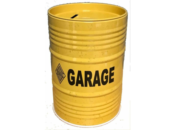 Tirelire fût métal - Garage Renault - Design Vintage - 12 x 8 cm - Les collections Rétro.