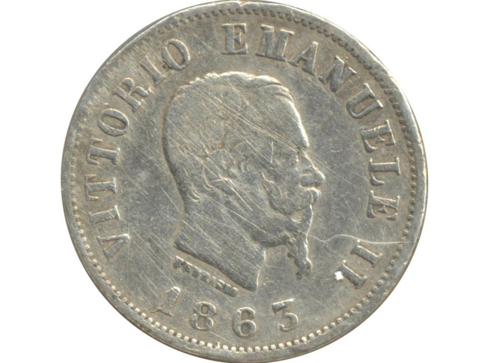 ITALIE 50 CENTESIMI 1863 MBN TB+