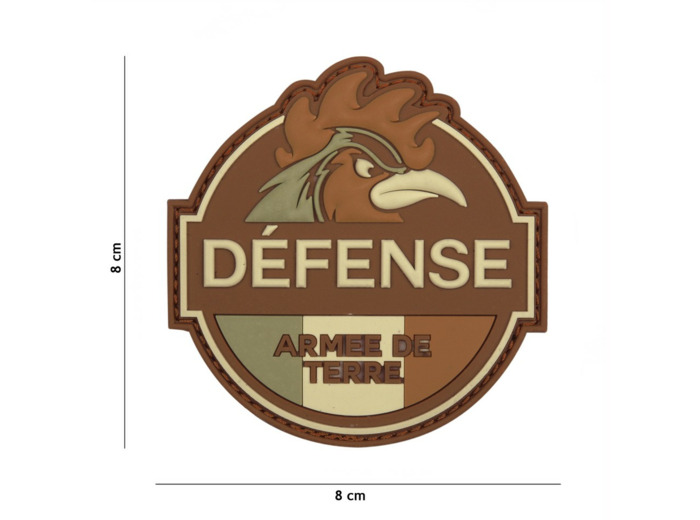 Patch 3D PVC  Défense Armée de Terre (marron)