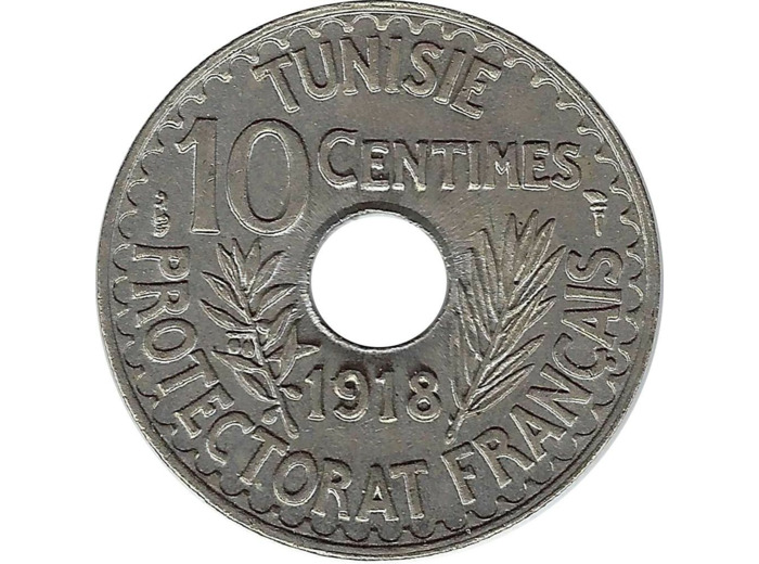 TUNISIE 10 CENTIMES 1918 SUP