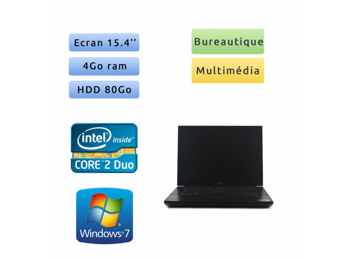 Dell Latitude E6500 - Windows 7 - 2.26Ghz 4Go 80Go - 15.4 - Grade B - Ordinateur Portable PC