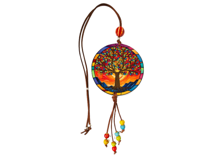 Pendentif pour voiture Acrylique D88mm - ARBRE DE VIE