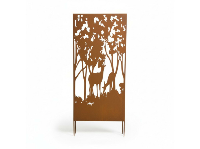 Treillage forêt enchantée couple chevreuils 60x10x140cm