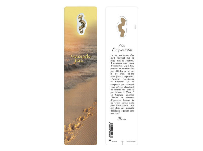 Signet plastifié avec médaille- EMPREINTES DE PAS