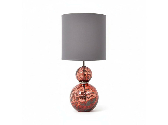 Lampe à Poser Volcanique rouge Verre bullé 25x25x55cm
