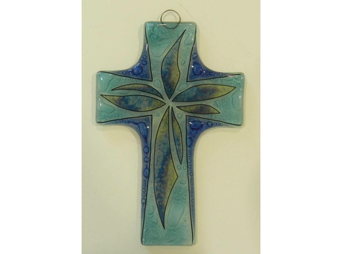 Croix en verre 8x12cm- CROIX STYLISEE