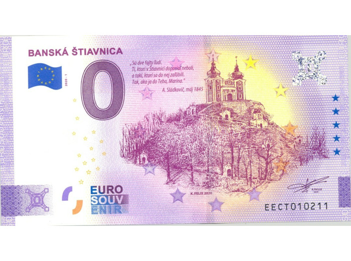 SLOVAQUIE 2020-1 BANSKA STIAVNIA BILLET SOUVENIR 0 EURO TOURISTIQUE  NEUF
