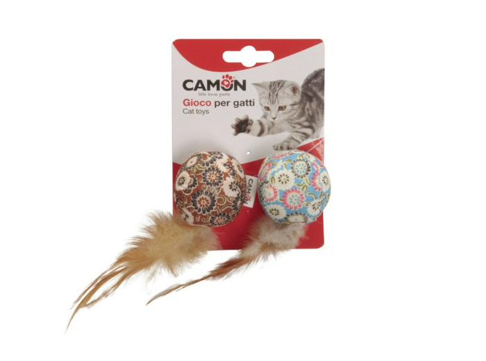 Jouet pour chat, Balles florales avec plumes