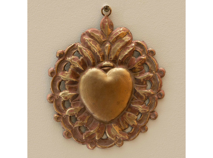 Ex-voto or patine rose 17x14cm