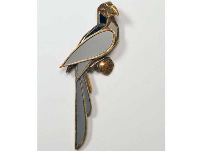 Miroir perroquet art déco 43x6x15cm
