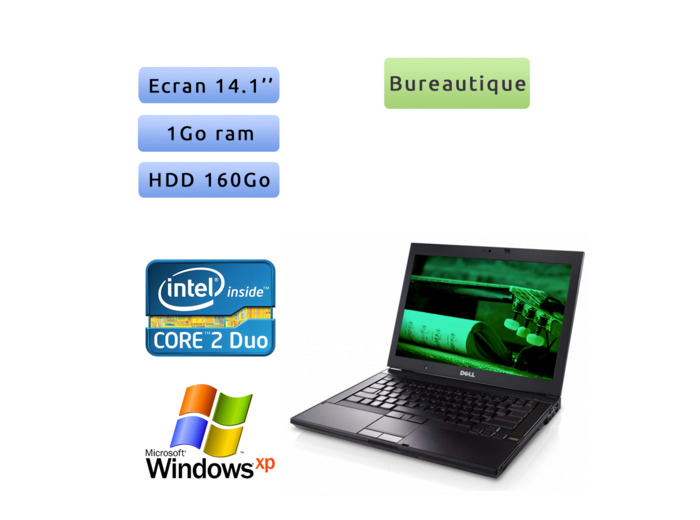 Dell Latitude E6400 2.4 Ghz - Windows XP - C2D 1GB 160GB - 14.1 - Ordinateur Portable PC