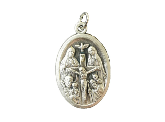 Médaille 22mm Ovale en métal argenté - FOUR WAY